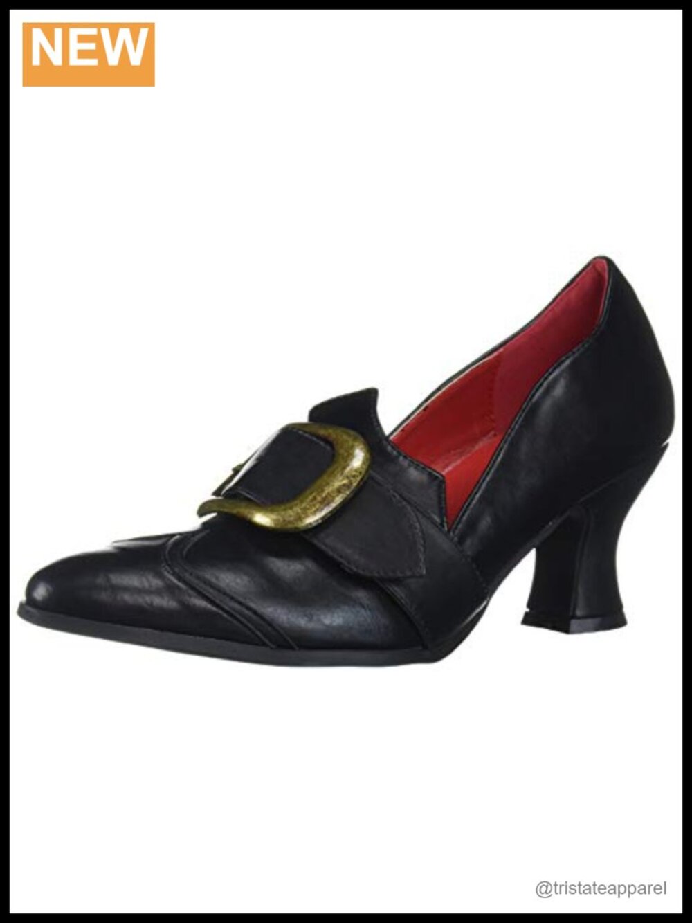 Women's Black Polyurethane Closed Toe Block Heel Mary Jane Pump